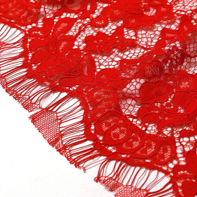 Lace Fabric Eyelash Cutwork Nylon for Women's Wear Wholesale Supplier 11